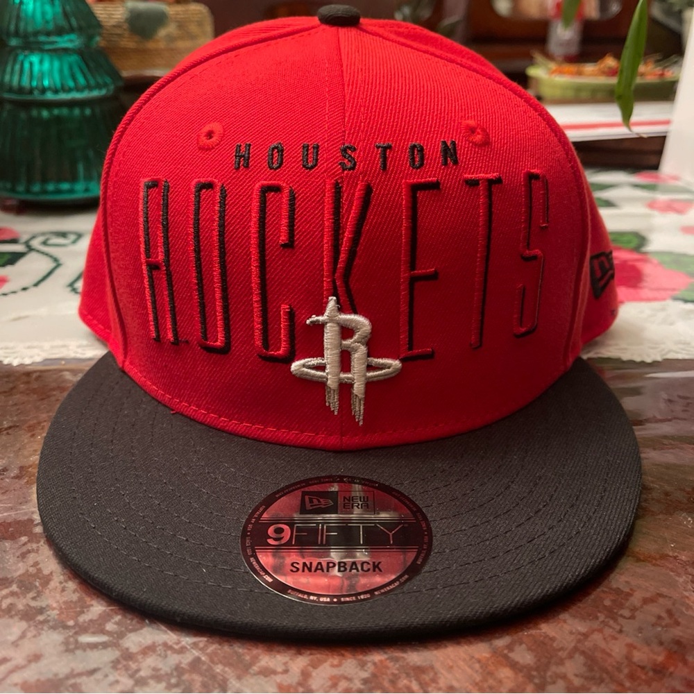 New Era 9Fifty Houston Rockets Red Black Snapback Adjustable Hat OSFM NWT